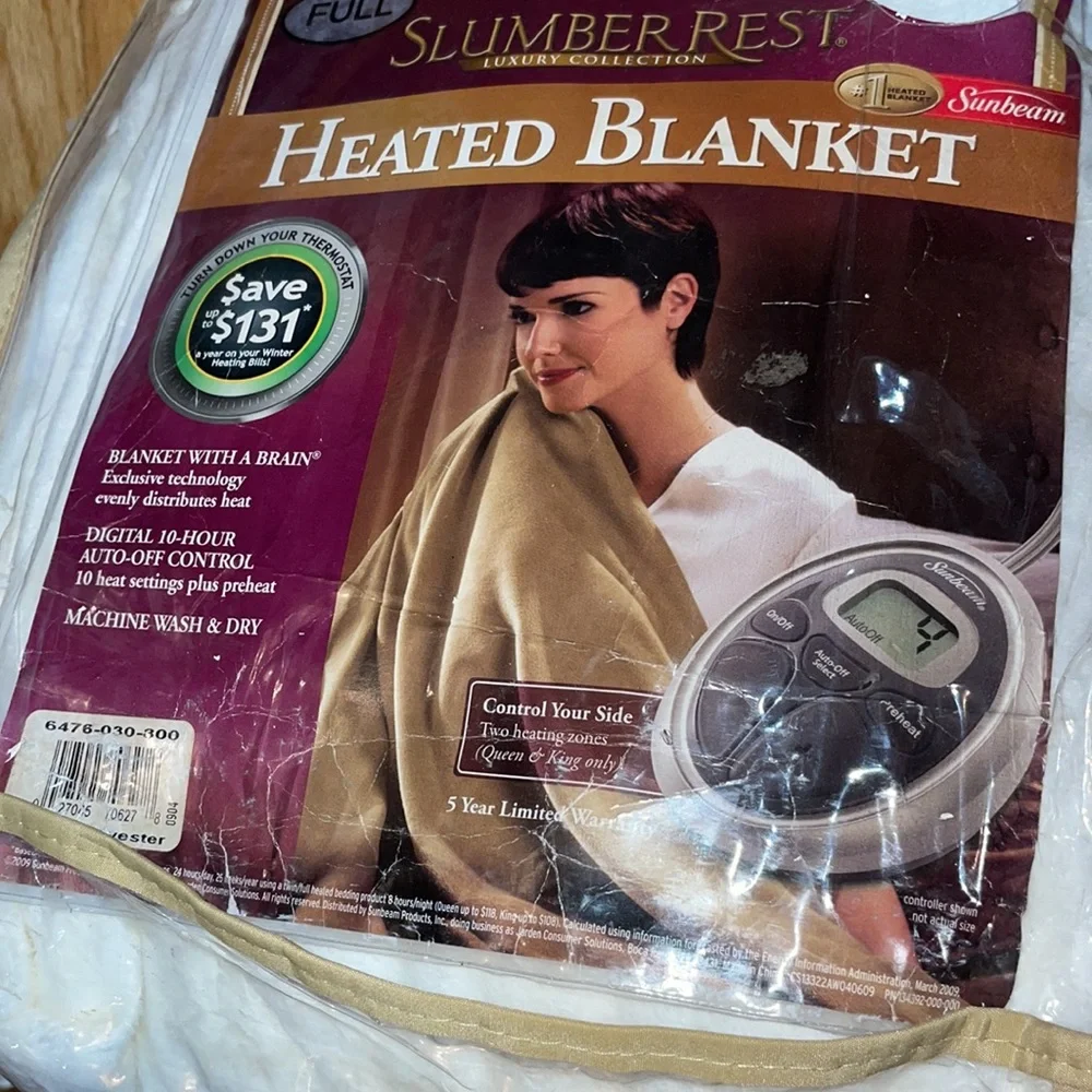 NEW Slumber Rest  Electric HEATED BLANKET  w Timer Control  Full